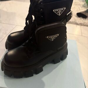 Prada Black Combat Boots